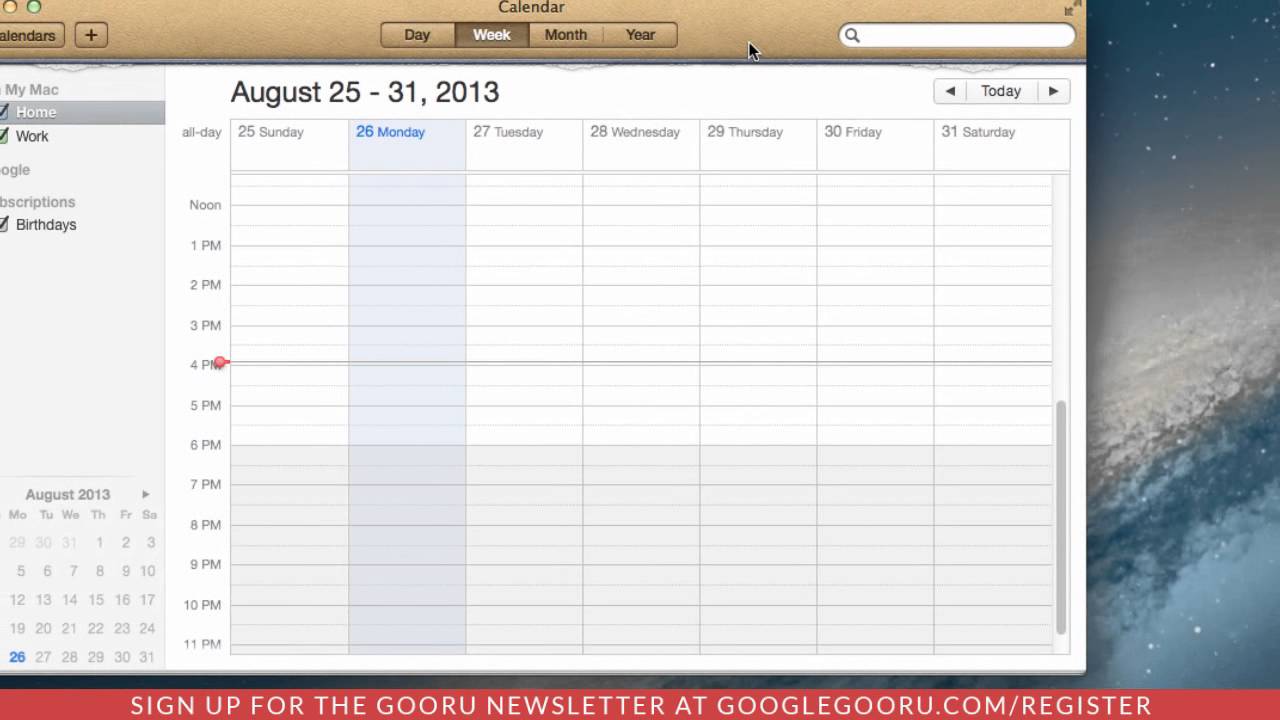 Put google calendar on desktop